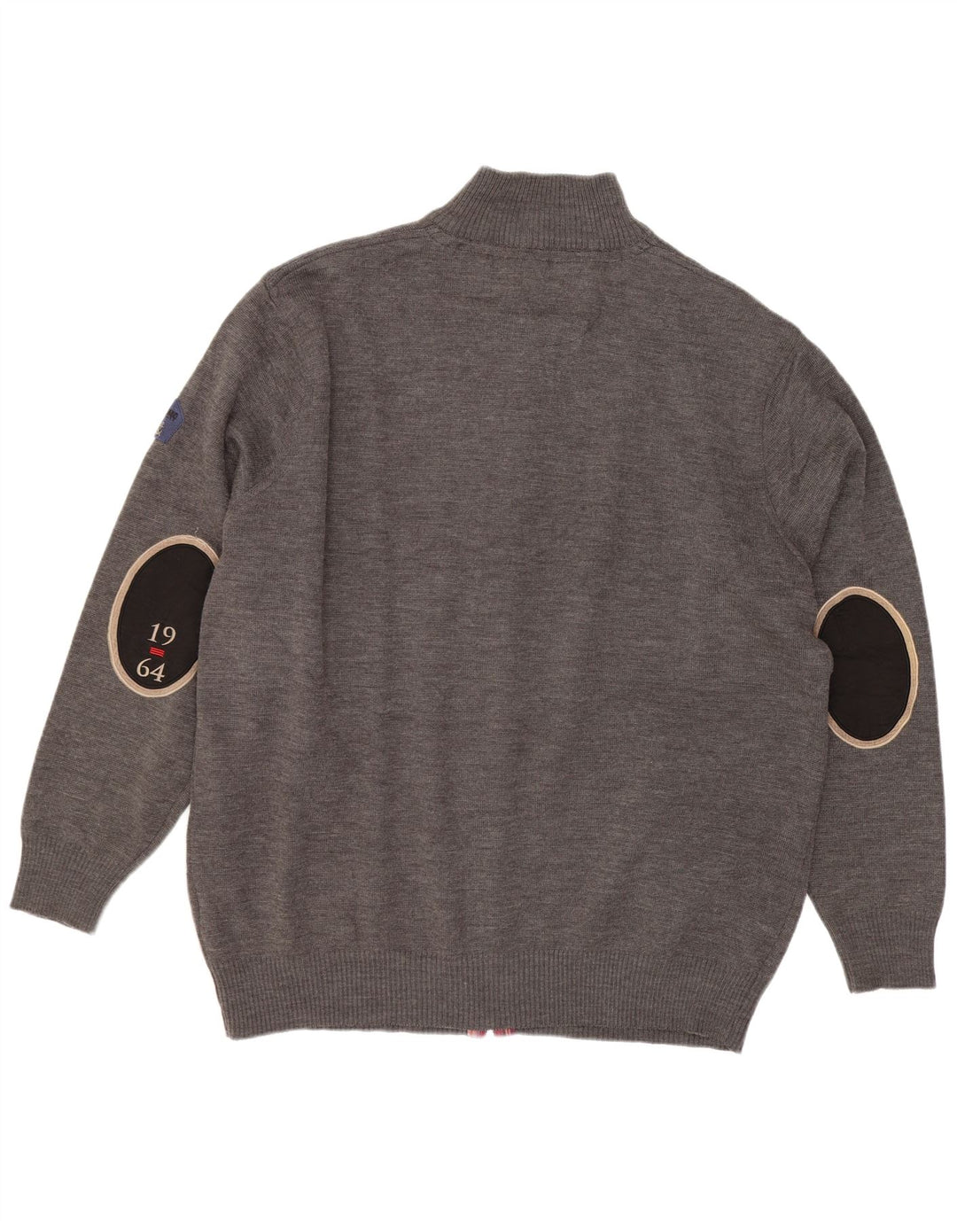 Vintage Ανδρικό πουλόβερ ζακέτα 5XL Γκρι Μαλλί Merino