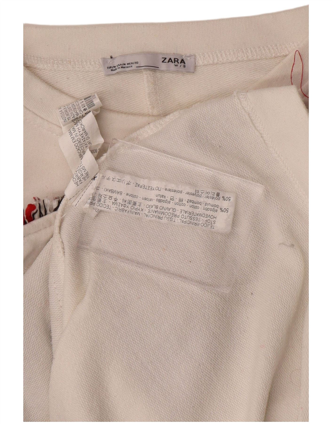 Γυναικείο φούτερ μεγάλου μεγέθους ZARA Jumper UK 14 Medium White Colourblock