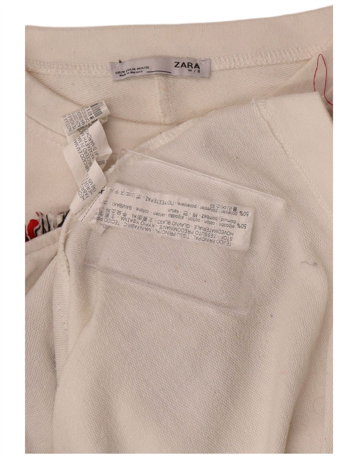 Γυναικείο φούτερ μεγάλου μεγέθους ZARA Jumper UK 14 Medium White Colourblock