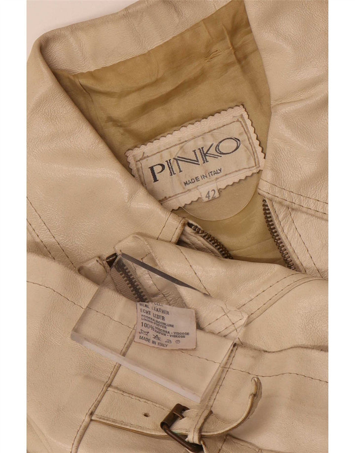 Pinko Γυναικείο Δερμάτινο Μπουφάν IT 42 Medium Beige