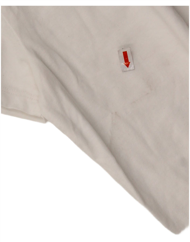 Γυναικείο γραφικό T-Shirt Levi's Top UK 10 Small White Βαμβακερό