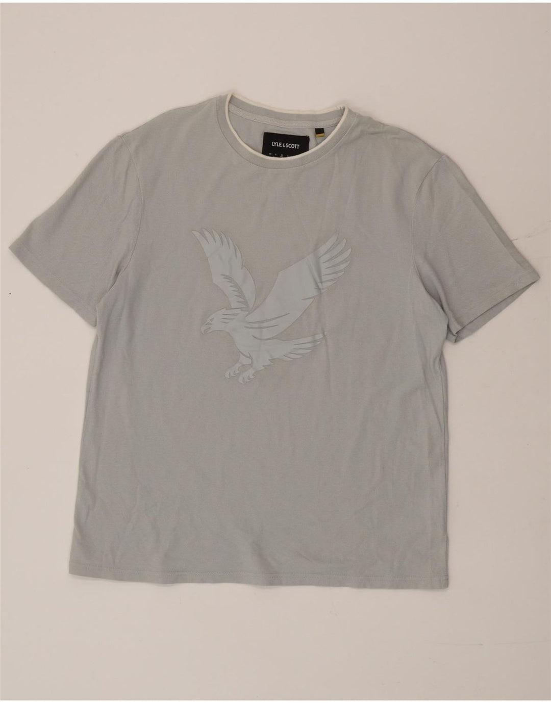 Lyle & Scott Ανδρικό γραφικό μπλουζάκι με γραφικό μπλουζάκι, μεσαίο μπλε βαμβακερό