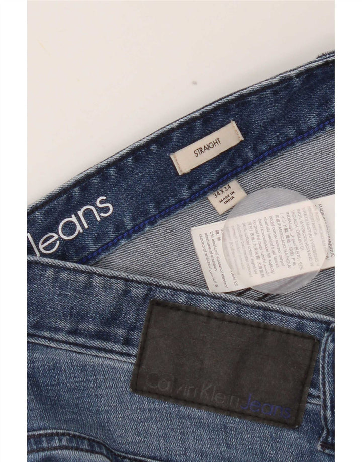 Ανδρικό τζιν Calvin Klein Distressed Straight W34 L34 Μπλε βαμβακερό