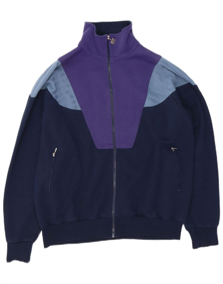 Vintage ανδρική αθλητική φόρμα Top Jacket Large Navy Blue Colourblock