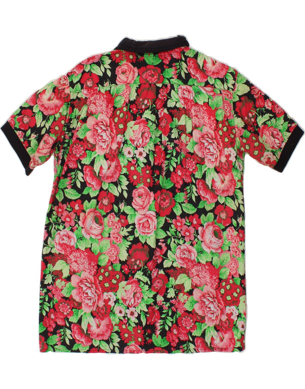 KAPPA Girls Short Sleeve Shirt Dress 15-16 Years Red Floral Cotton
