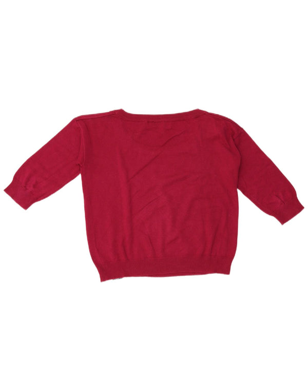 Best Company Γυναικείο Crop Boat Neck Jumper πουλόβερ UK 14 Medium Red