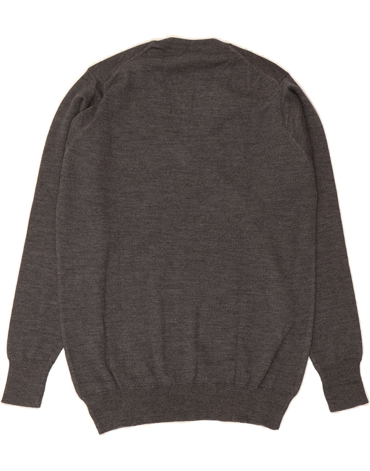 VITTORIA Womens V-Neck Jumper Sweater UK 14 Medium Grey Wool Vintage VITTORIA and Second-Hand VITTORIA from Messina Hembry 