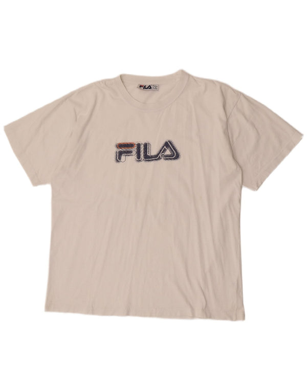 Ανδρικό γραφικό T-Shirt Fila Top Large Λευκό