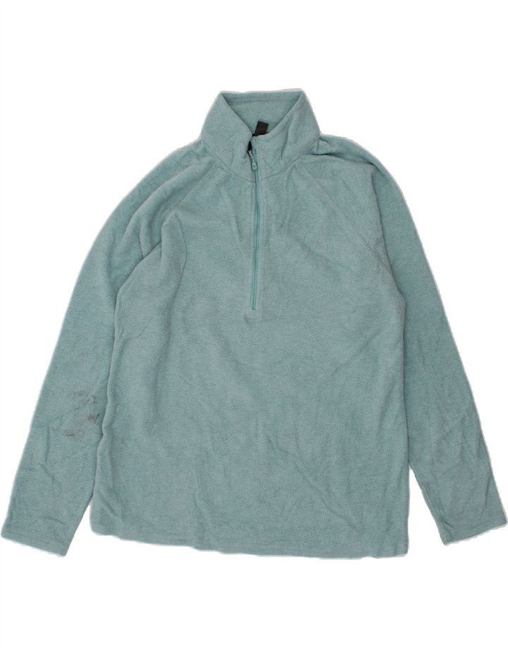 EDDIE BAUER Womens Zip Neck Fleece Jumper UK 16 Large Blue Polyester Vintage Eddie Bauer and Second-Hand Eddie Bauer from Messina Hembry 