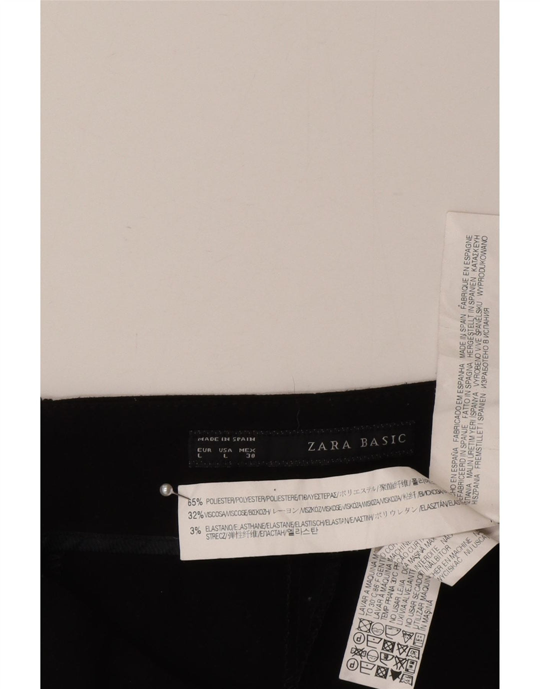 Zara Γυναικείο Hot Παντελόνι Large W30 Μαύρο Πολυεστέρα