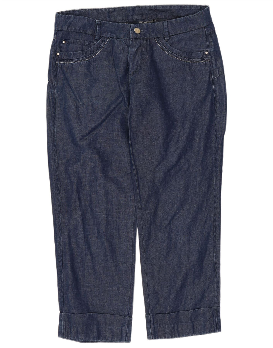 TRUSSARDI Γυναικείο Cropped Jeans W26 L24 Navy Blue Cotton