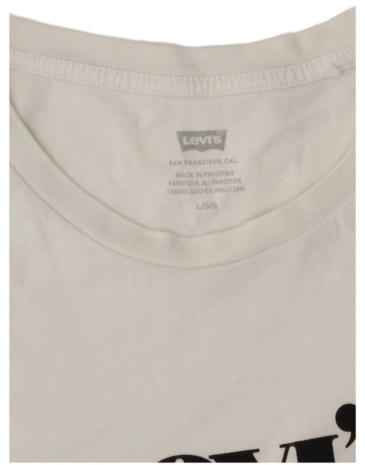 Γυναικείο γραφικό T-Shirt Levi's Top UK 16 Large White