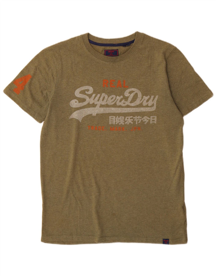 Ανδρικό γραφικό μπλουζάκι Superdry Top Medium Khaki Cotton