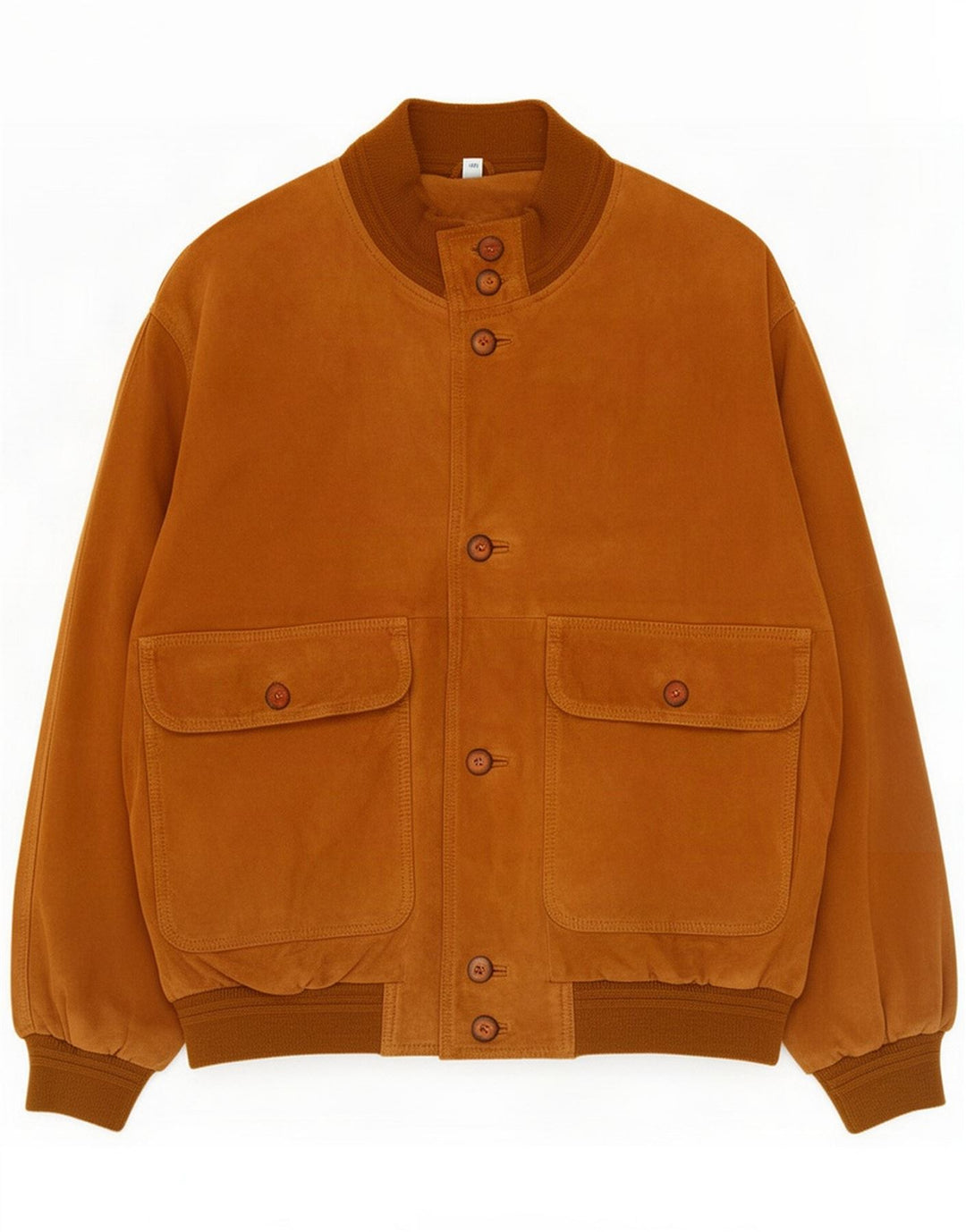 Vintage Ανδρικό Suede Bomber Jacket IT 46 Small Brown Leather