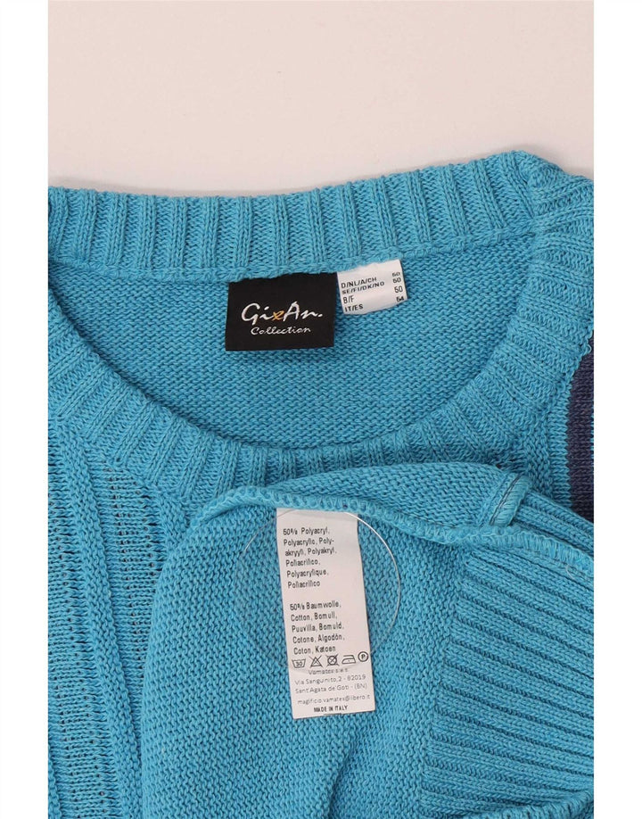 Ανδρικό πουλόβερ Gixan Regular Fit Crew Neck Jumper IT 50 Medium Blue ριγέ