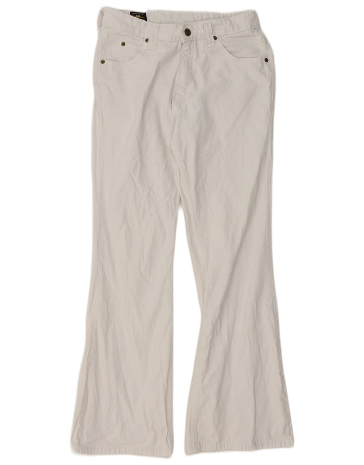 Lee Womens Flared Jeans US 12 Large W31 L29 Λευκό βαμβακερό