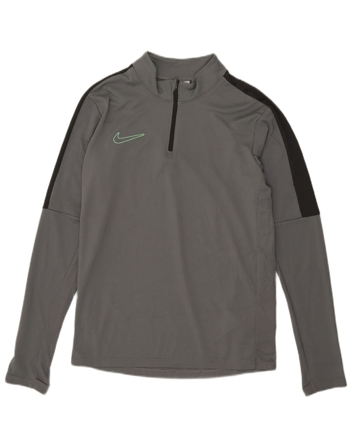Ανδρική φόρμα Nike Dri Fit με φερμουάρ πουλόβερ στο επάνω μέρος, μικρό γκρι χρώμα