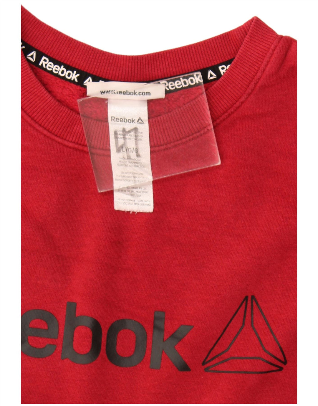 Ανδρικό γραφικό φούτερ Reebok Jumper μεγάλο μπορντό βαμβακερό