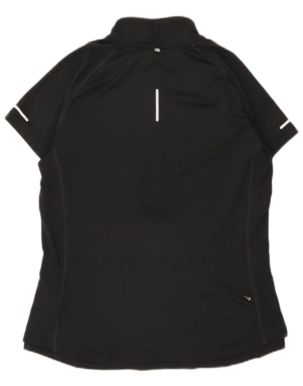 Nike γυναικείο μπλουζάκι με φερμουάρ Dri Fit UK 14 μεγάλο μαύρο πολυεστέρα