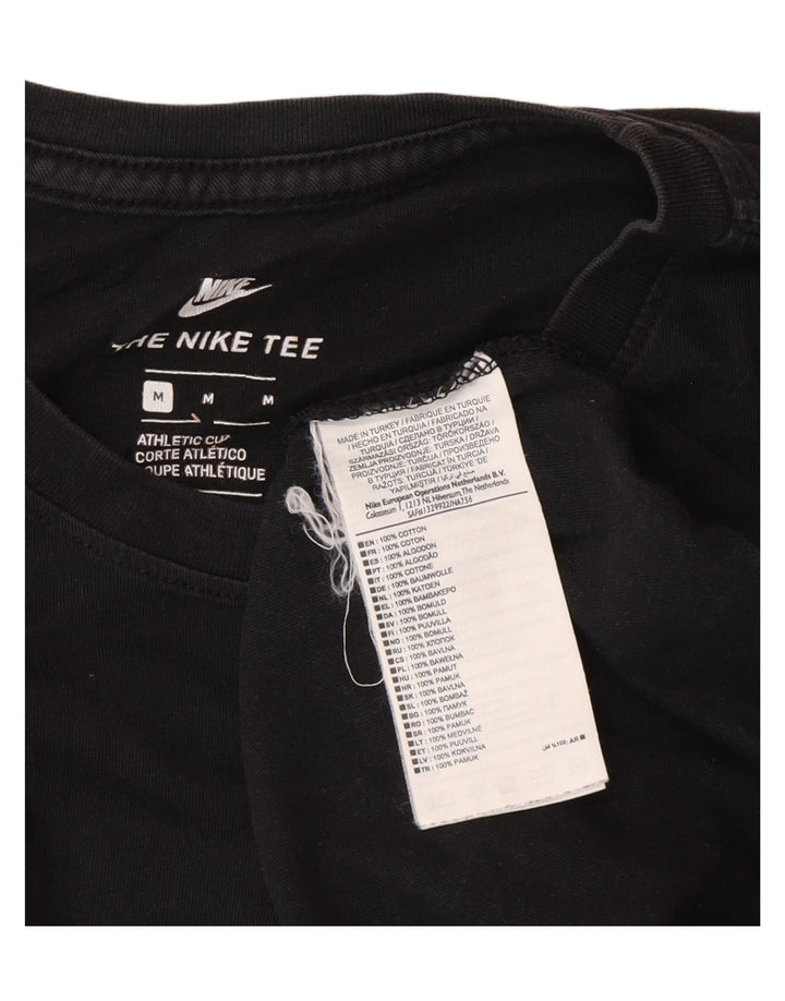 Ανδρικό μπλουζάκι Nike με κούφωμα, μεσαίο μαύρο βαμβακερό