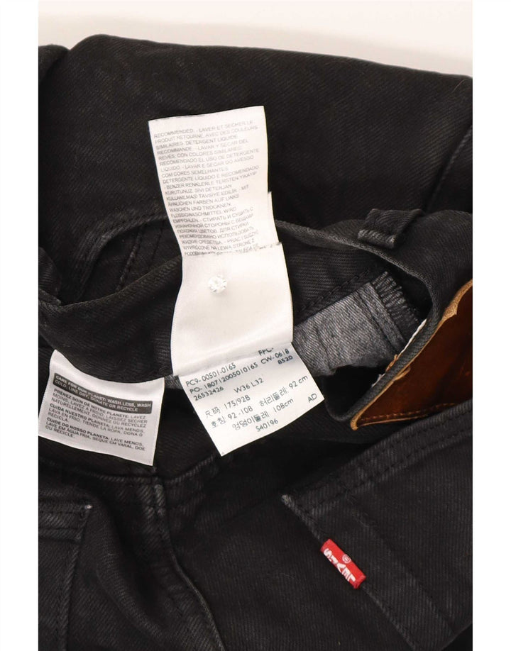 Ανδρικό τζιν Levi's Straight W36 L32 Μαύρο βαμβακερό