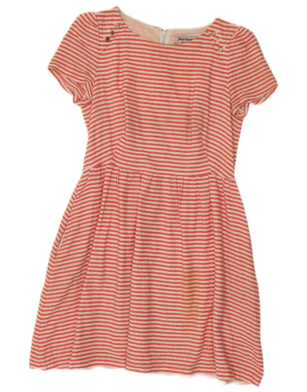 Juicy Couture Γυναικείο φόρεμα Α-γραμμής Ηνωμένου Βασιλείου 10 μικρό κόκκινο ριγέ βαμβακερό