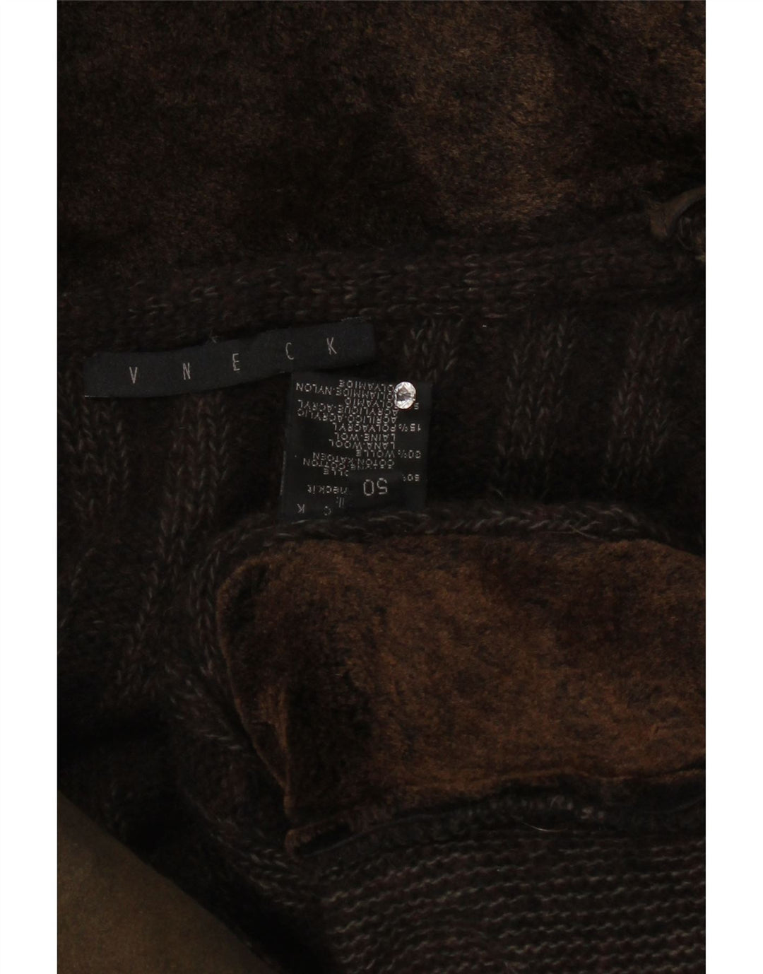 Ανδρικό πουλόβερ vintage ζακέτα IT 50 μεσαίου καφέ χρώματος βαμβακερό