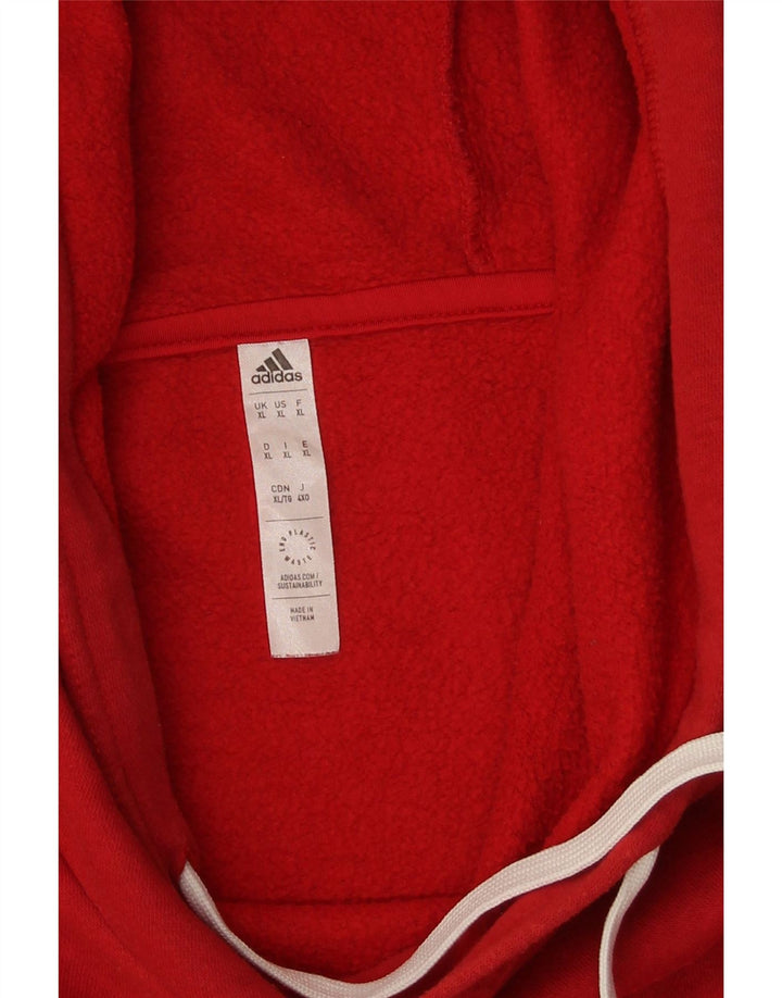 Adidas Ανδρικό Hoodie Jumper XL Red Cotton