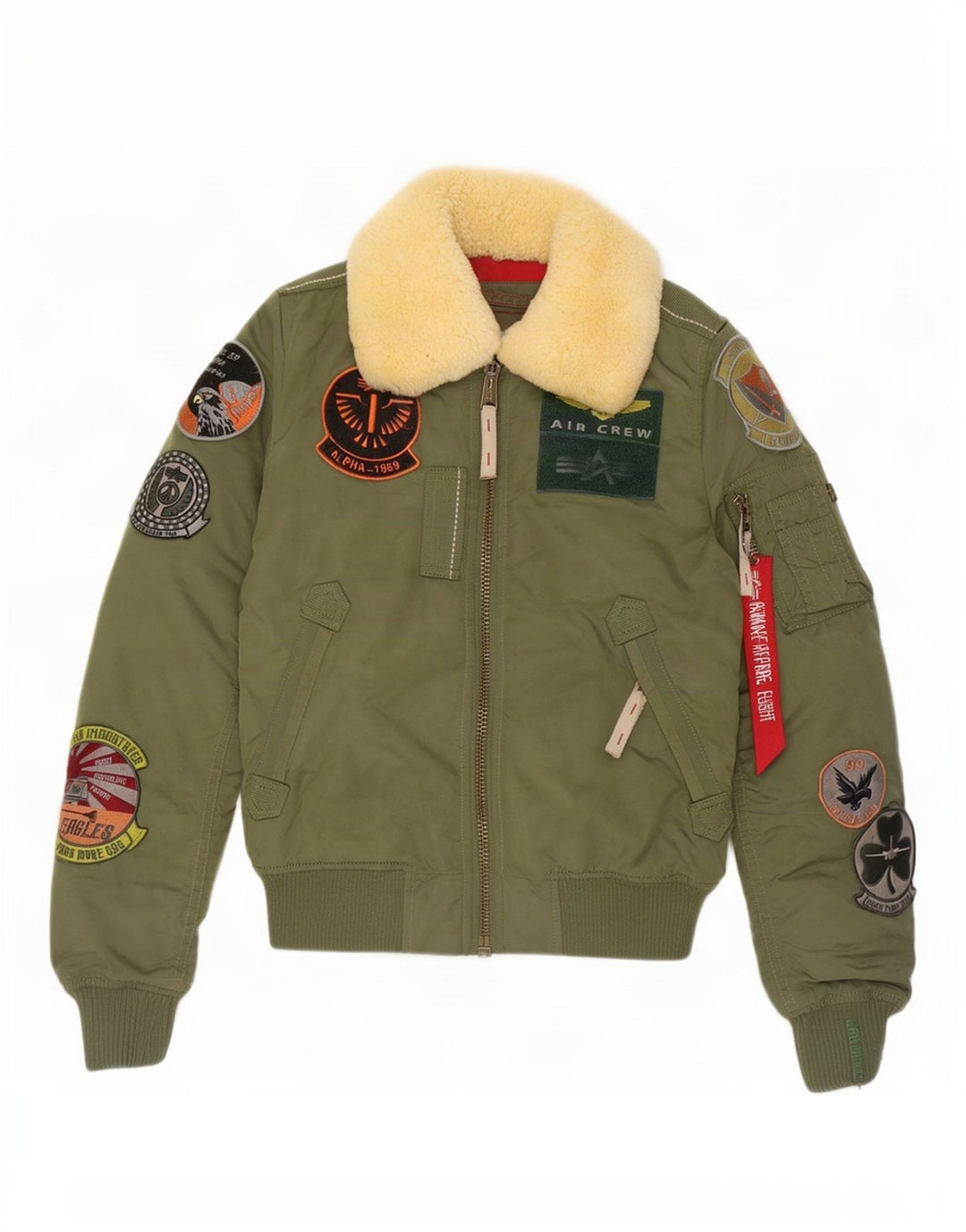 Alpha Industries Γυναικείο Graphic Bomber Jacket UK 6 XS Green Nylon