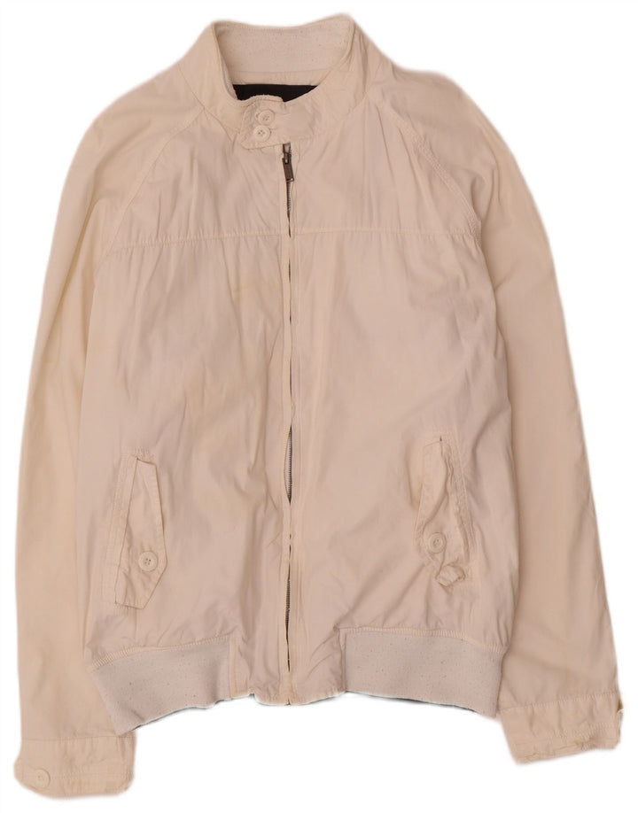 Zara Ανδρικό Bomber Jacket UK 42 XL Λευκό
