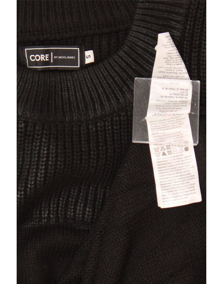 Jack & Jones Ανδρικό πουλόβερ με λαιμόκοψη, μικρό μαύρο ακρυλικό