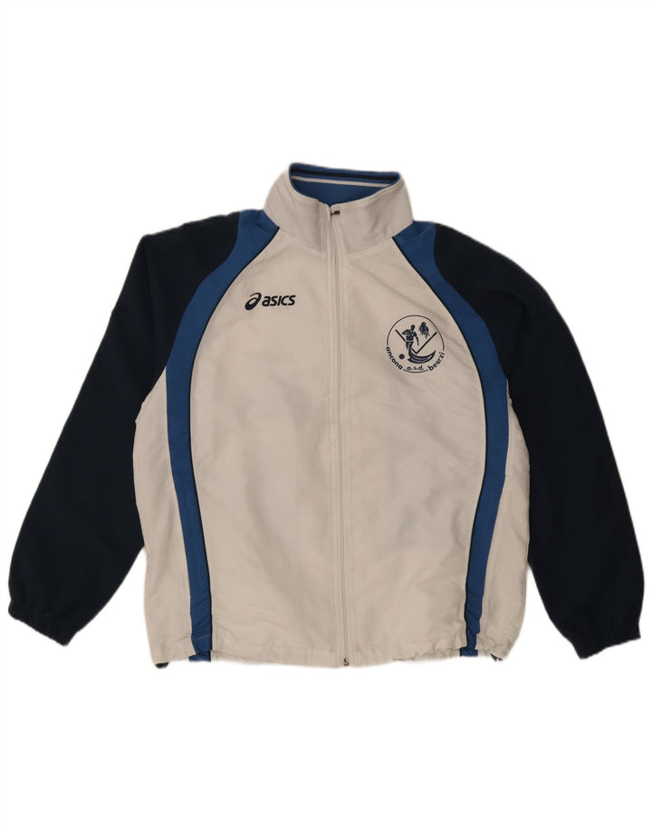 Ανδρική φόρμα φόρμας γραφικών Asics Top μπουφάν με μεγάλο λευκό χρώμα πολυεστέρα
