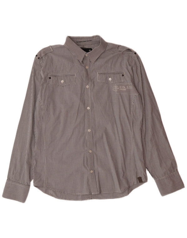 Ανδρικό πουκάμισο G-STAR XL μαύρο βαμβακερό