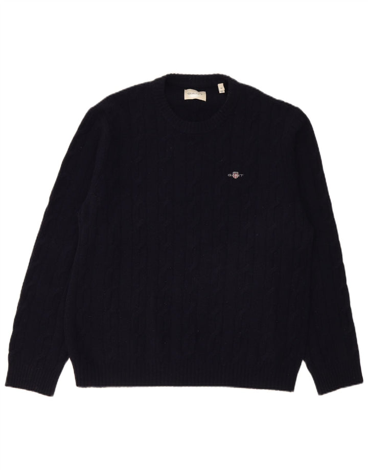 Ανδρικό πουλόβερ Gant Crew Neck Jumper XL Navy Blue Lambswool