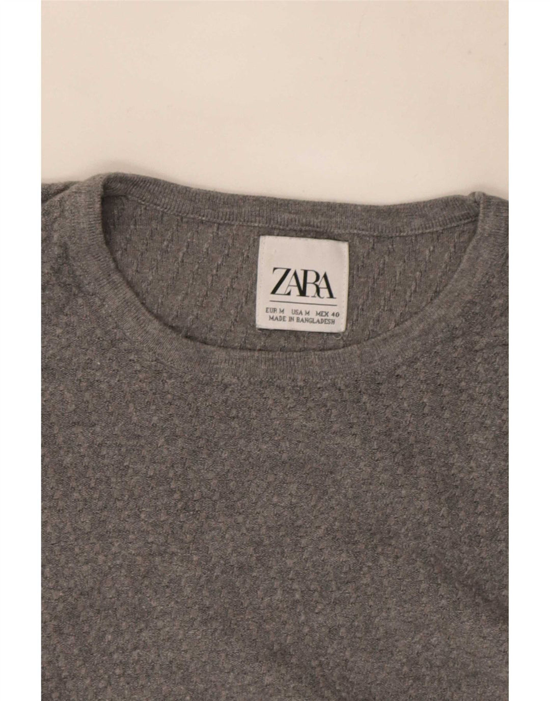 Ανδρικό πουλόβερ Zara Crew Neck Jumper Medium Grey