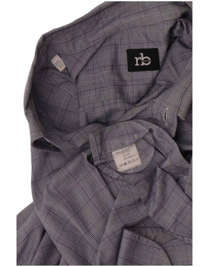 Ανδρικό πουκάμισο Roccobarocco Μέγεθος 42 16 1/2 Large Blue Check Cotton
