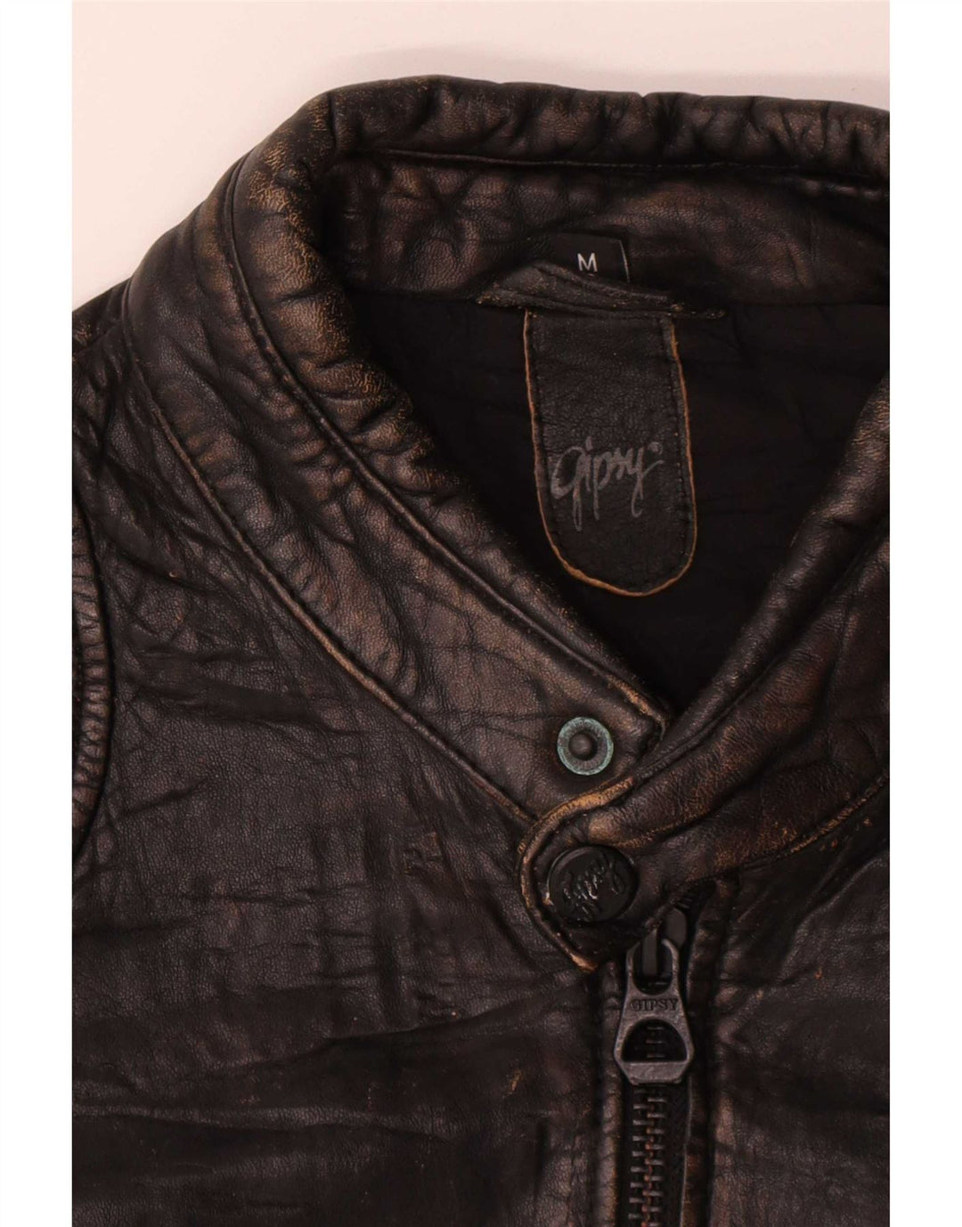 Ανδρικό δερμάτινο μπουφάν Gypsy UK 38 Medium Black