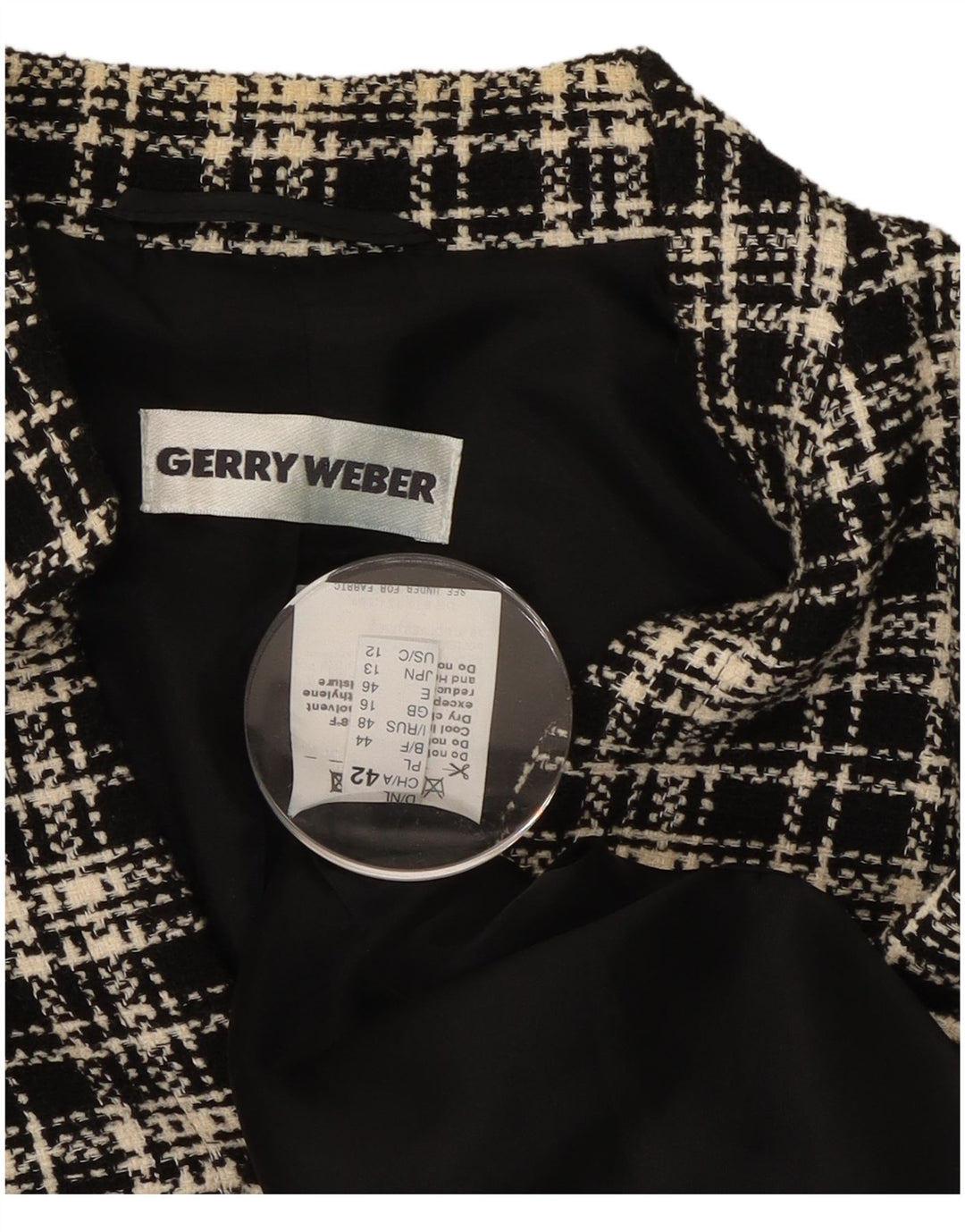 Gerry Weber Γυναικείο σακάκι UK 16 Large Black Check Polyester