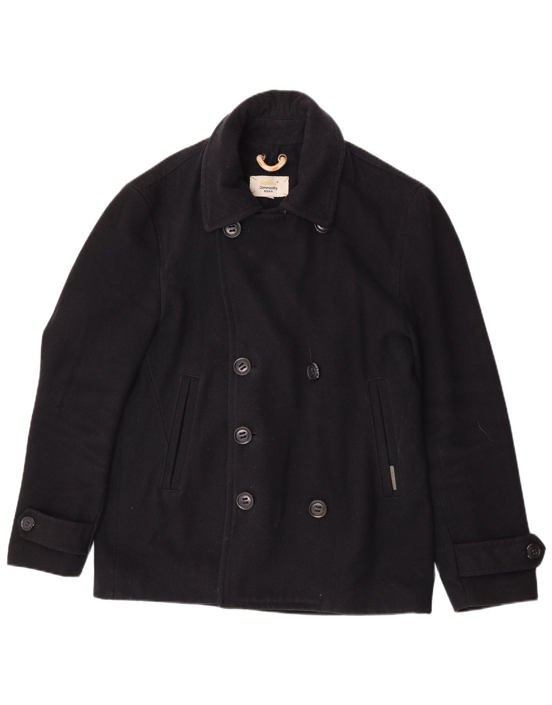 Superdry Γυναικείο Commodity Pea Coat UK 20 2XL Navy Blue Wool