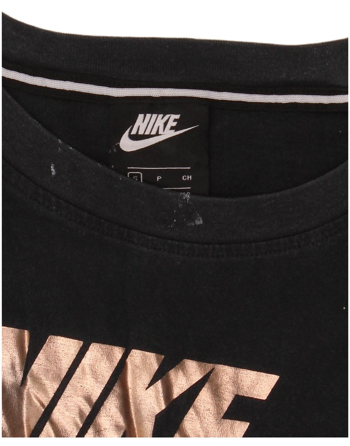 Γυναικείο γραφικό μπλουζάκι NIKE Top UK 10 Small Black