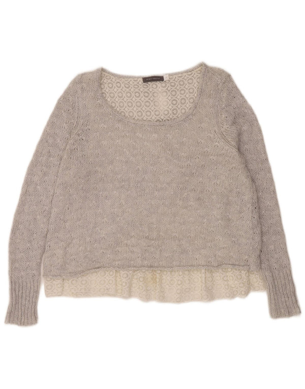 MINT VELVET Γυναικείο πουλόβερ με λαιμόκαυστο UK 16 Large Grey Acrylic
