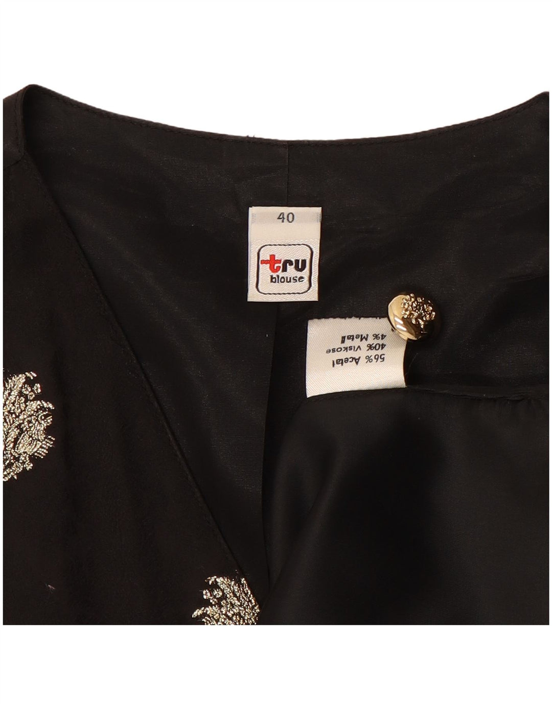 TRU Γυναικείο Γιλέκο EU 40 Medium Black Floral Acetate