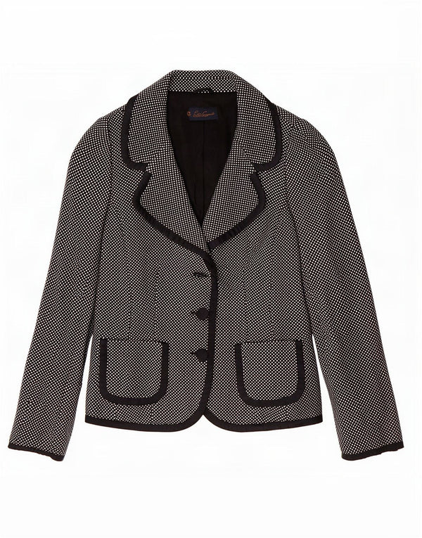 Luisa Spagnoli Γυναικείο σακάκι με 3 κουμπιά σακάκι UK 10 Small Black Flecked Wool