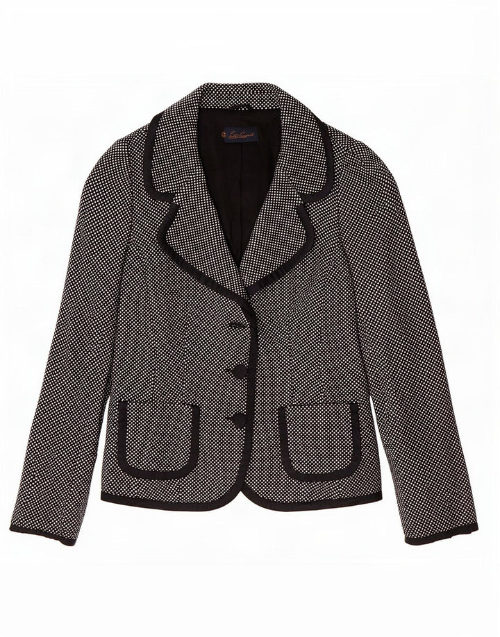 Luisa Spagnoli Γυναικείο σακάκι με 3 κουμπιά σακάκι UK 10 Small Black Flecked Wool