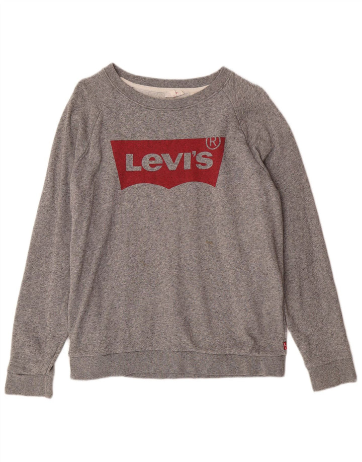 Γυναικείο γραφικό φούτερ Levi's Jumper UK 14 Μεσαίο γκρι βαμβακερό