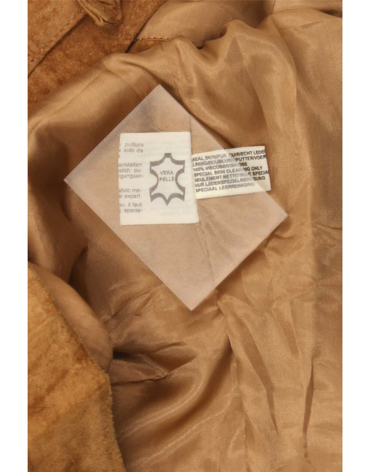 Vintage Ανδρικό Suede Jacket IT 50 Large Beige Leather