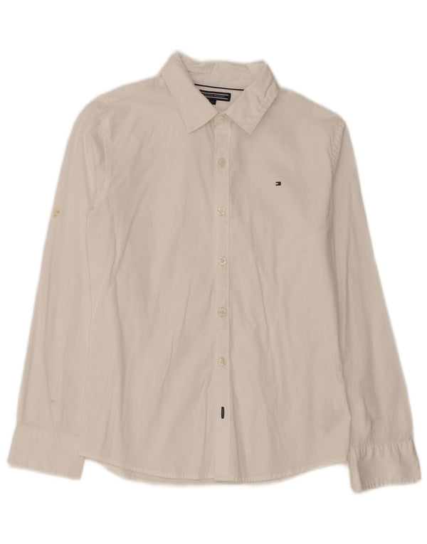 Πουκάμισο Tommy Hilfiger για αγόρια 11-12 ετών Λευκό βαμβακερό