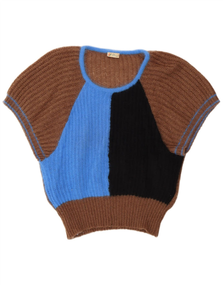 Berri γυναικείο πουλόβερ με λαιμόκαυστο UK 14 Medium Brown Colourblock Angora