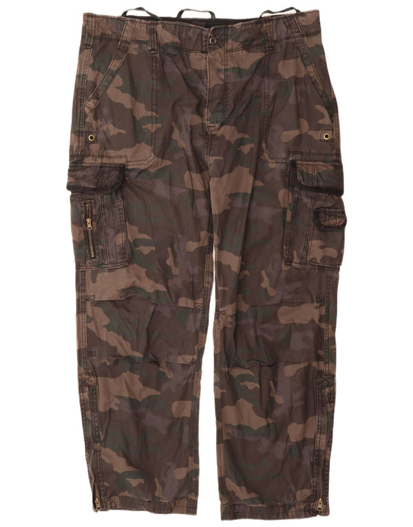 Brandit Ανδρικό ίσιο παντελόνι Cargo 4XL W44 L32 Γκρι βαμβακερό καμουφλάζ