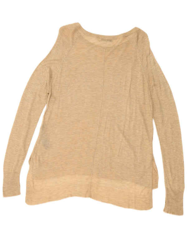 Zara Γυναικείο πουλόβερ με λαιμόκαυστο UK 10 Small Beige Flecked Viscose